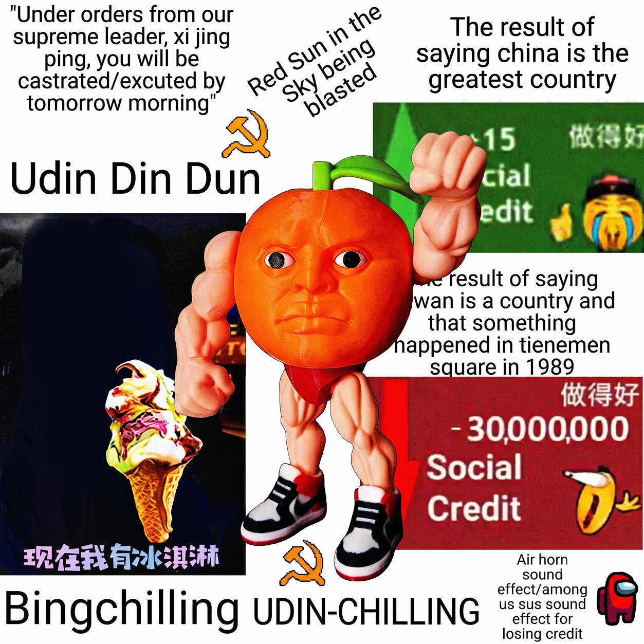 Udin meme collage